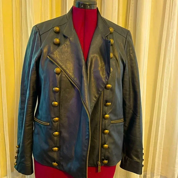 COPY - Vince Camuto faux leather military jacket - Picture 2 of 5